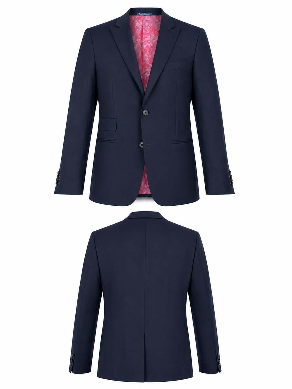 English Laundry Navy Blue Sport Coat Blazer Jacket Size 38R with Paisley Lining